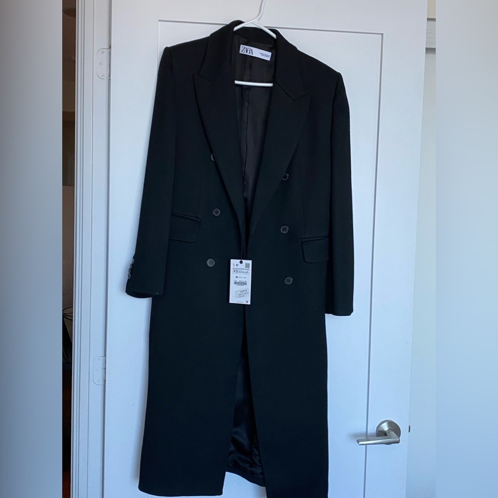 Zara black Oversized Textured Coat BRAND NEW WITH TAG